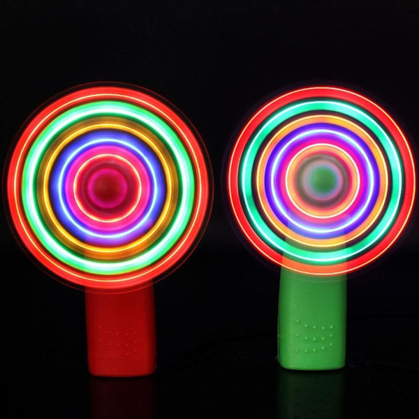 (1 st, Slumpmässig Färg) Mini LED Fläkt Lampa Batteridriven Party Dekoration Leksak Färgglatt Blinkande Flexibelt Ljus Gåva