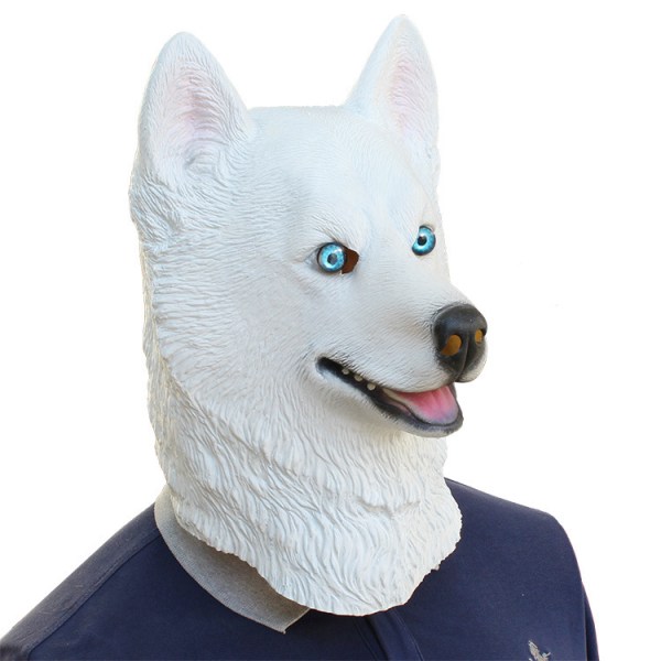 Halloween Maske, Husky Hund Latex Tierkopfmaske Neuheit Kostüm Gummi Masken, Halloween Karneval Pa