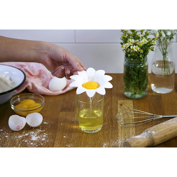1 st äggseparator i plast, äggvita-äggula-delare, köksredskap, bakverktyg, ägguppsamlare, söt blomdesign