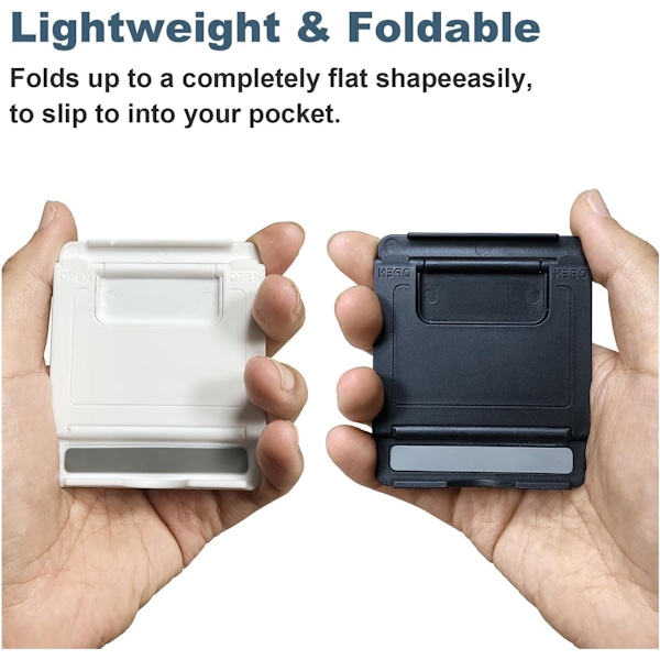 Sort & Hvid 2-pak Mobiltelefonholder, Foldbar Telefonholder til Skrivebord Kompatibel med Telefoner