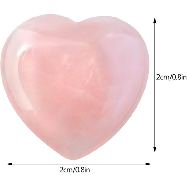 15 förpackningar 0,8 tum naturliga rosenstenshjärtan för läkning av kristaller