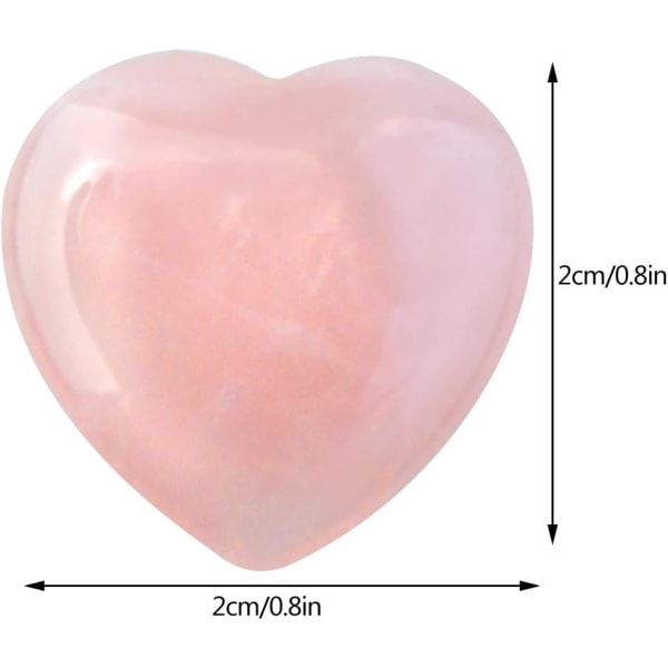 15 pakker 0,8 tommer naturlige rosensten helbredende krystalhjerte L