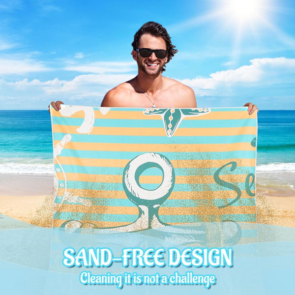 Badlakan 80 x 160 cm, Stort Snabbtorkande Mikrofiberhandduk, Sandfritt Badlakan, Strandfilt för Kvinnor