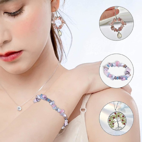Gemstone Beads Crushed Uregelmæssige Beads Set Natural Stone Cry