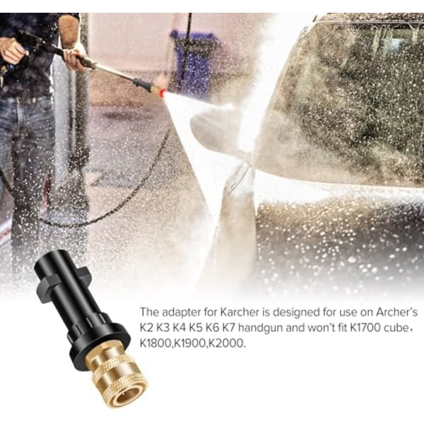 Højtryksrenser Pistol Adapter til 1/4\" Quick Connect Hun Fitting Kompatibel med Karcher K Serie, K2, K3, K4, K5, K6, K7 Højtryksrensere