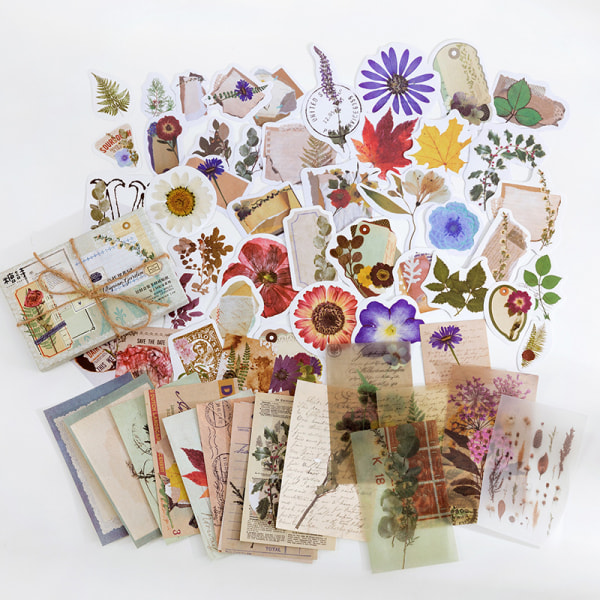 Scrapbooking Stickers, 120 bitar Flower Stickers Scrapbooking Bullet Scrapbooking Vintage Stickers