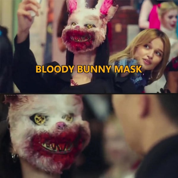 Halloween skrämmande kanin-skräckmask, Halloween-kaninmask, blodig