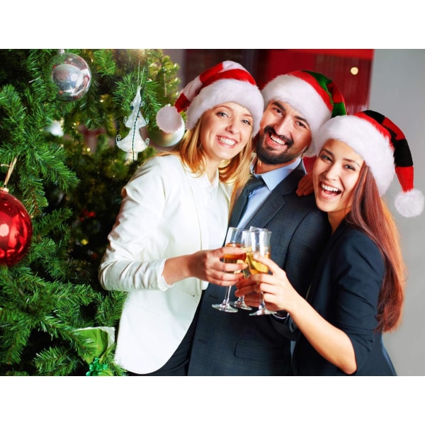 Jultomtens hatt, unisex-vuxen tomtens hatt deluxe sammet fader jultomten hatt dekorationer gåvor C