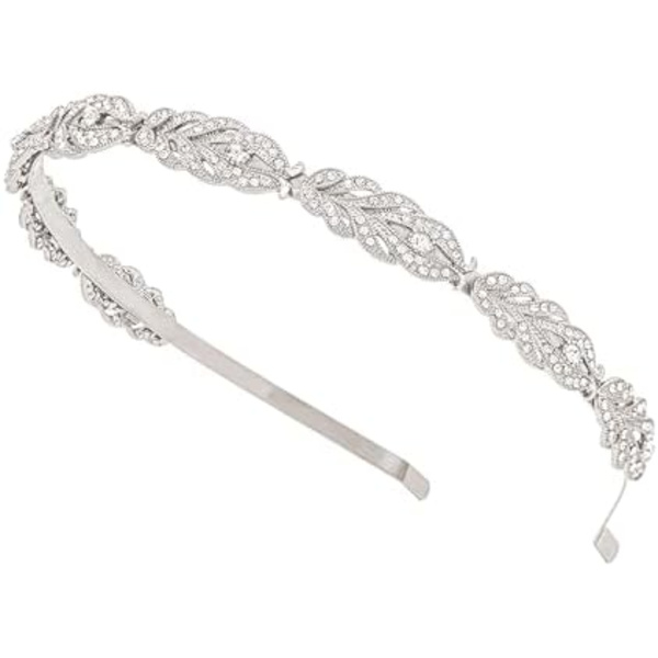 Blomsterdesign Rhinestone Kristall Bröllopspannaband Brudhuvudbonader Enkel Design Bröllopspannaband