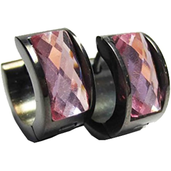 Men's and Women's Muticolor Crystal Stainless Steel Studs Hoop Earrings