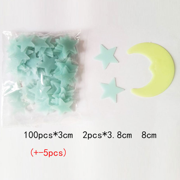 103pcs Glow in the Dark Stars Ceiling Wall Stickers Self Adhesive