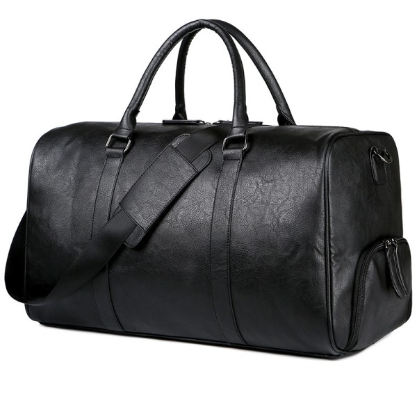 PU læder rejsetasker til mænd Vandtæt weekendtaske Stor kapacitet Duffle Bag Unisex Vintage Duffl
