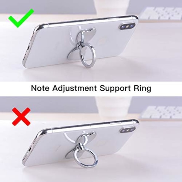 Finger Ring Stabilitet Holder Bagestøtte Sammenklappelig Håndgreb Knappen Loop Bilmontering Krog Støttefod 360 for iPhone Samsung