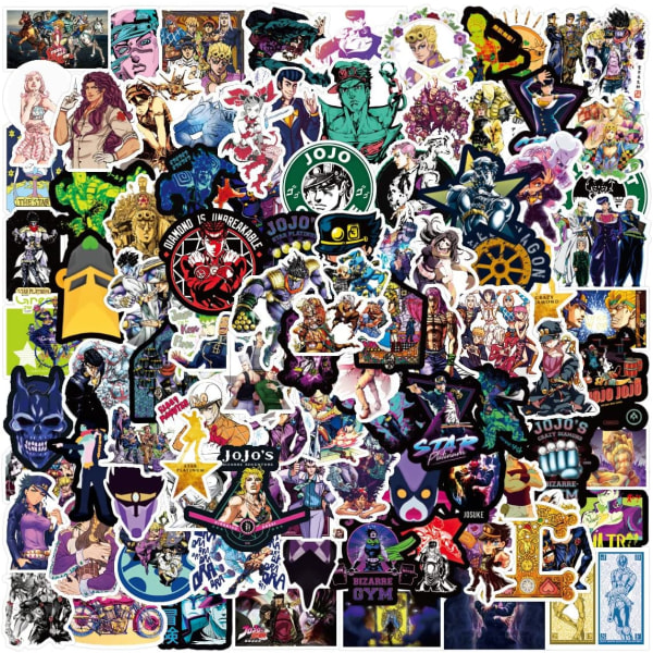 JoJo's Bizarre Adventure Sticker Pack 100 stk, Vinyl Sticker til W