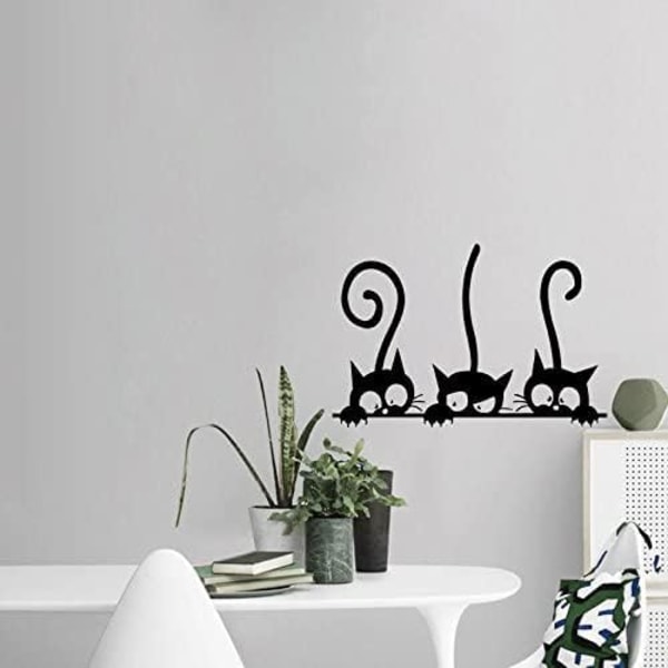 Väggdekal Citat Konst Vinyl Kattmönster 8''×12' Svart