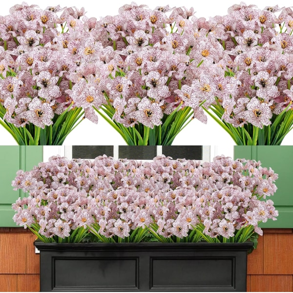 10 bundter kunstige blomster udendørs UV-resistente kunstige blomster N