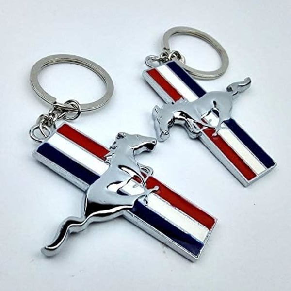 Mustang Tricolor Logo Nyckelring Modifierad Bil Anpassad Spänne D