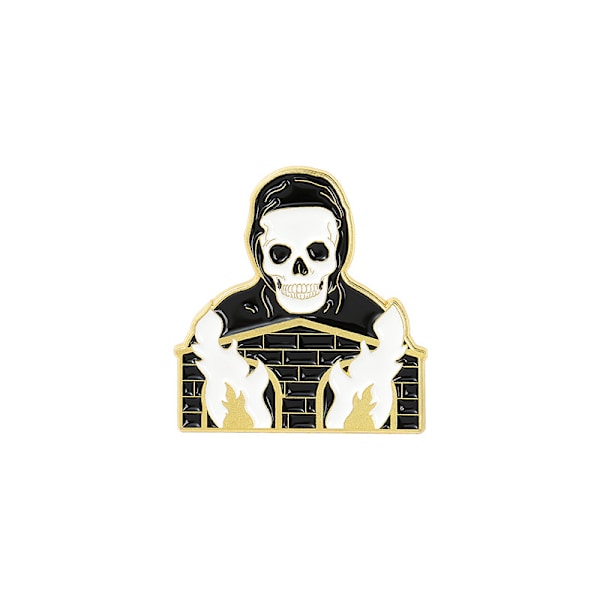 Set med 4 Halloween Cartoon Personality Skelett Emblempinnar Väske Badge Lapel Spänne Hatt Kläder Acce