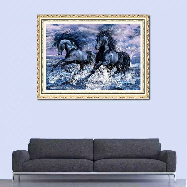 30 x 40 cm ,cheval au galop Diamond painting Broderie Diamant P