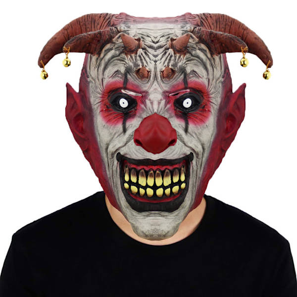 Halloween-klovnin naamio Pelottava Pelottava lateksinaamio hiuksilla Cosplay-asu Karnevaalijuhlien rekvisiitta,Klovni Ho