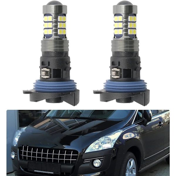 2 stk. LED DRL Dagkørelys Pære til Peugeot 3008 5008 2009 -2016 HP24W Valeo 13625 6216F6