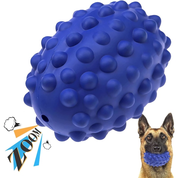 Cyan Indestructible Hundeleksak, Kvittrande Hundeleksak i C-Form