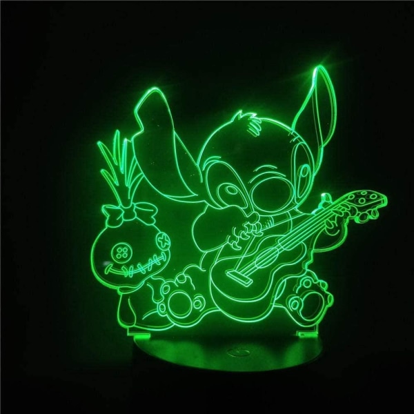 Lampe Illusion 3D LED veilleuse Lilo Stich dessin animé pour enfants chambre décoration lampe de Tab