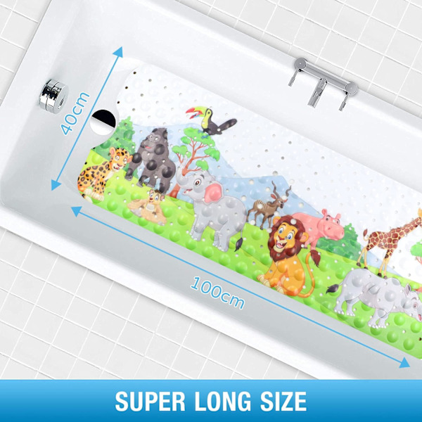 Zoo skridsikker bademåtte 100x40cm, skridsikker badekar måtte med 200 su