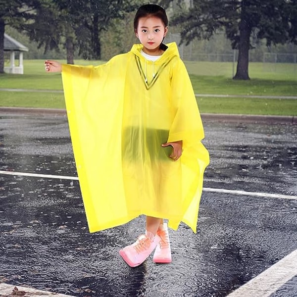 Regnkappa för barn, regnponcho med huva, lättviktsregnrock EVA,