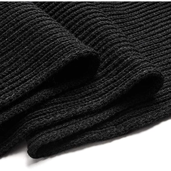Varm höst- och vinterhalsduk, Unisex enfärgad vinterhalsduk i stickad garn