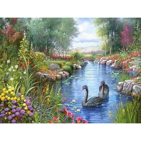 30x40 cm 5D DIY Full Diamond Painting, Rural Landscape Diamond