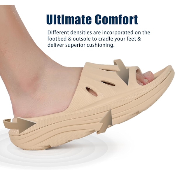 Størrelse 39. Recovery Slides Sandaler for Kvinner Plantar Fasciitis Tykk Pute Ortopediske Menn Atletiske Slides Lett Komfo