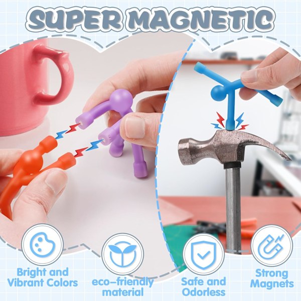 20-pack Kylskåpsmagneter - Män, Mini Magnetiska Människor, Små Färgglada Magneter för Kylskåp, Whiteboard, Kontor, Dörr