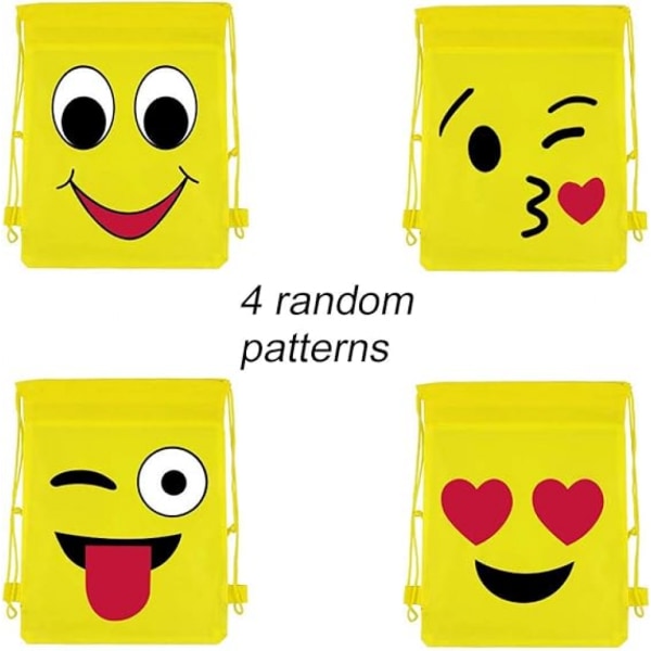 Emoji Drawstring Backpack（Random）, Pack of 10 Drawstring Backpack