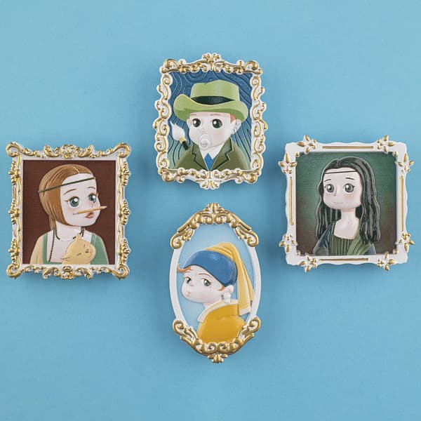 Smukke søde Q-version berømte maleri Van Gogh køleskabsmagnet