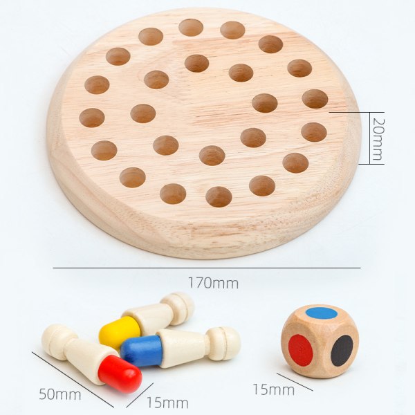 Träminnesspel, barns minneschackpusselspel pedagogiska leksaker för barn och vuxna Pr