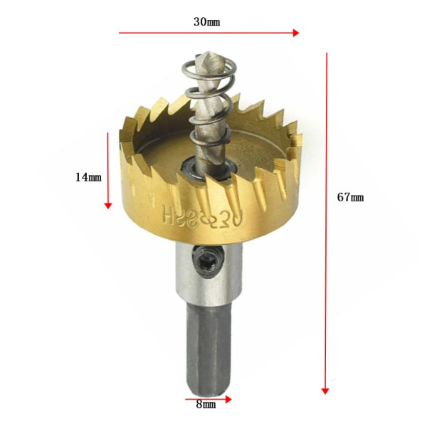 30MM HSS Hullsag Hullborr Bits Senkborr Borr Metall Trä Alla