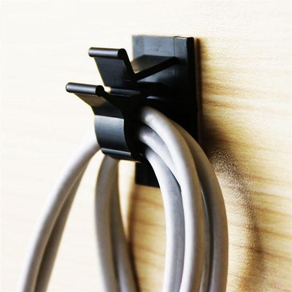 10 st självhäftande USB-kabelhållare klämmor skrivbordsorganisatör Co
