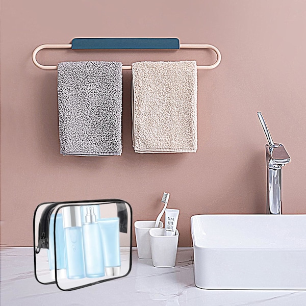 2-pack transparenta necessärer, vattentäta necessärer, transparenta PVC-sminkväskor, necessär Black
