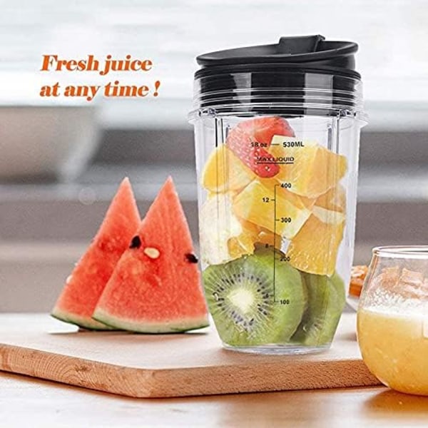 (3,9x4,7") 2-pack Ninja Blender Cup med lokk for Ninja IQ BL480 BL