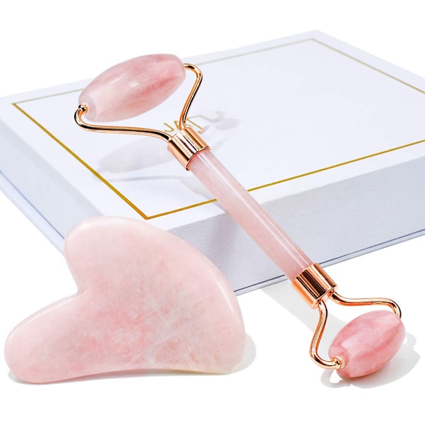 Jade Roller & Gua Sha, ansiktsrulle, ansiktsmassasjerull