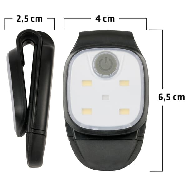 Clip-on løpelys, 2-delt refleksarmbånd, LED-brystlys, hodelykt med 4 lysmoduser
