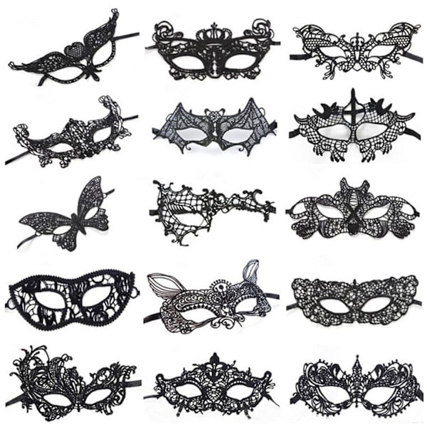 Lot af 15 kvinders blonde masker til fest aften bal maske Ha