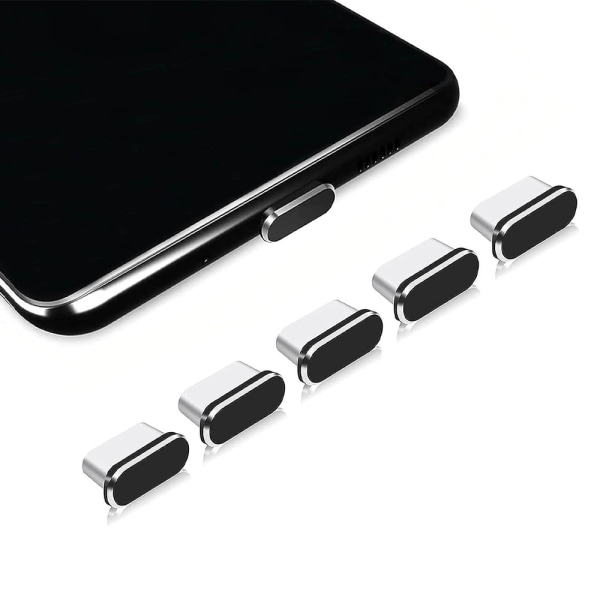 5-pack USB C dammplugg kompatibel med Samsung Galaxy S22 S2