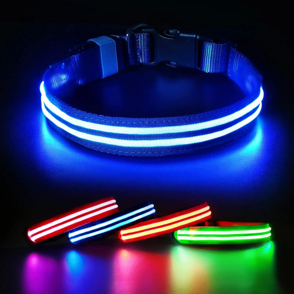 Uppladdningsbart Light Up Hundhalsband LED Blinkande Halsband och Wat