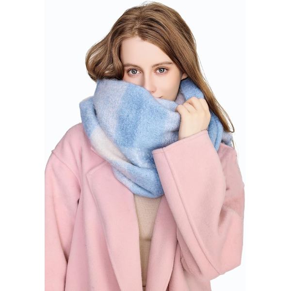 Kvinnors K Cashmere Stor Färgad Rutig Halsduk Vinter Varm Wrap Halsduk