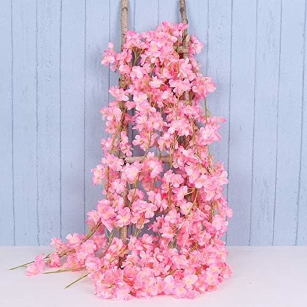 2 ST - Mörkrosa 180 cm / 70 tum Konstgjord blomma Blomstergirlang