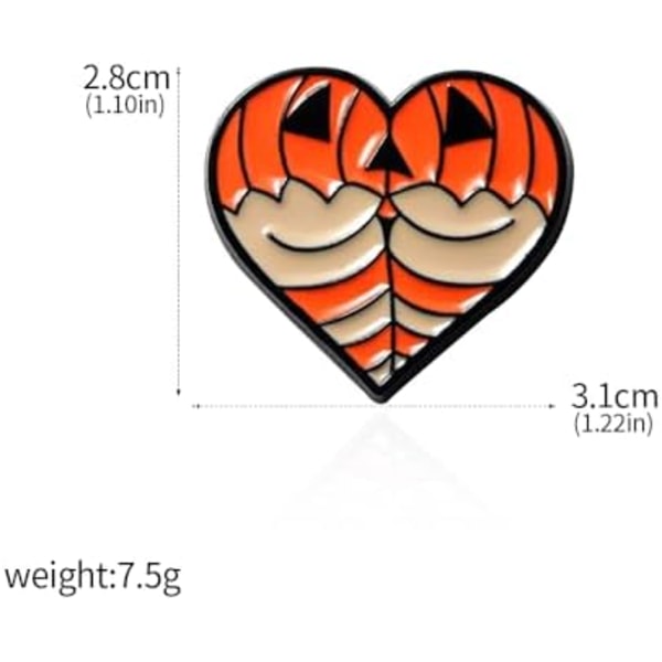 Halloween Emblempinsæt i emalje - Goth Græskar Edderkop Bat Hjerte Lapel Badges til hatte Tasker Rygsække - Horror Cosplay De