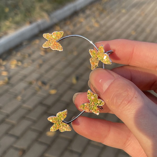 Perhonen Korvakoru Naisille Elegantti Leikattava Ei Lävistä Korvakoru Pitkä Zirkon Helmi Ripustus Korvakoru Korvakääre Ranneke Roikkuva Keiju