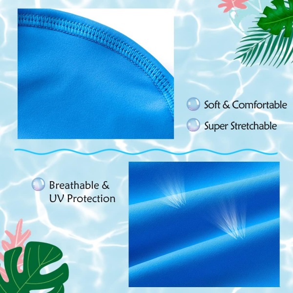 (Lake Blue） Badehetter for voksne, komfortable badehetter i stoff for jenter